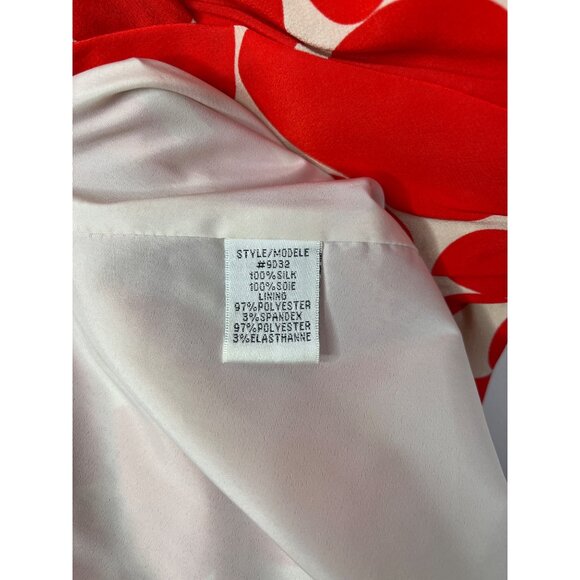 Yoana Baraschi Red Abstract Silk Sheath Dress Sleeveless Ruched Small - Picture 4 of 13